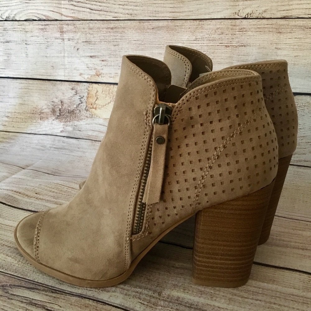 Laser Cut Open Toe Heels